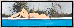 o.T. (Swimmingpool), Öl auf Schichtholz, 2013, 30 &times; 87,5 cm