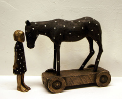 Pferdeflüsterin, Bronze, 2010, H: 16 cm