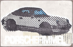 porschefimmel (gepunktet), Acryl/Collagen auf MDF, 2013, 15,5 &times; 24 cm