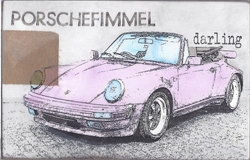 porschefimmel (darling), Acryl/Collagen auf MDF, 2016, 15,5 &times; 24 cm