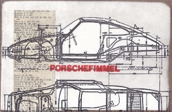 porschefimmel (entwurf), Acryl/Collagen auf MDF, 2015, 15,5 &times; 24 cm
