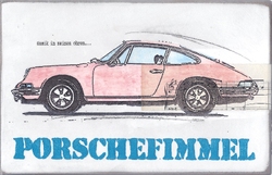 porschefimmel (musik in meinen Ohren), Acryl/Collagen auf MDF, 2016, 15,5 &times; 24 cm