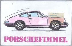 porschefimmel (rosa), Acryl/Collagen auf MDF, 2016, 15,5 &times; 24 cm