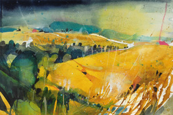 Rapsfelder - Lübeck, Aquarell, 2009, 38 &times; 56 cm