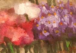 Rosen und Astern, Aquarell, 2008, 20,5 &times; 30 cm