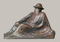 Ruhender Däubler, Bronze, 1910/11, 35,2 &times; 53,5 &times; 24,5 cm