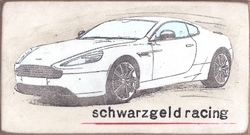 schwarzgeld racing, Acryl/Collagen auf MDF, 2014, 14 &times; 26 cm
