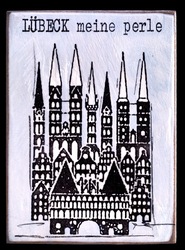 lübeck meine perle, Acryl/Collagen auf MDF, 2016, 22 &times; 16 cm
