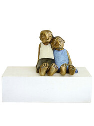 Sitzendes Paar, Bronze/Holz, 2016, H: 5 cm