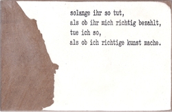solange ihr so tut, ..., Acryl/Collagen auf MDF, 2015, 15,5 &times; 24 cm