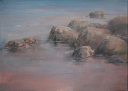 Steine in der Ostsee, Öl auf Leinwand, 2012, 50 &times; 70 cm