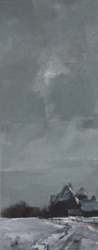 Winterstudie/Mühlendeich, Öl auf Leinwand, 2012, 30,5 &times; 12 cm