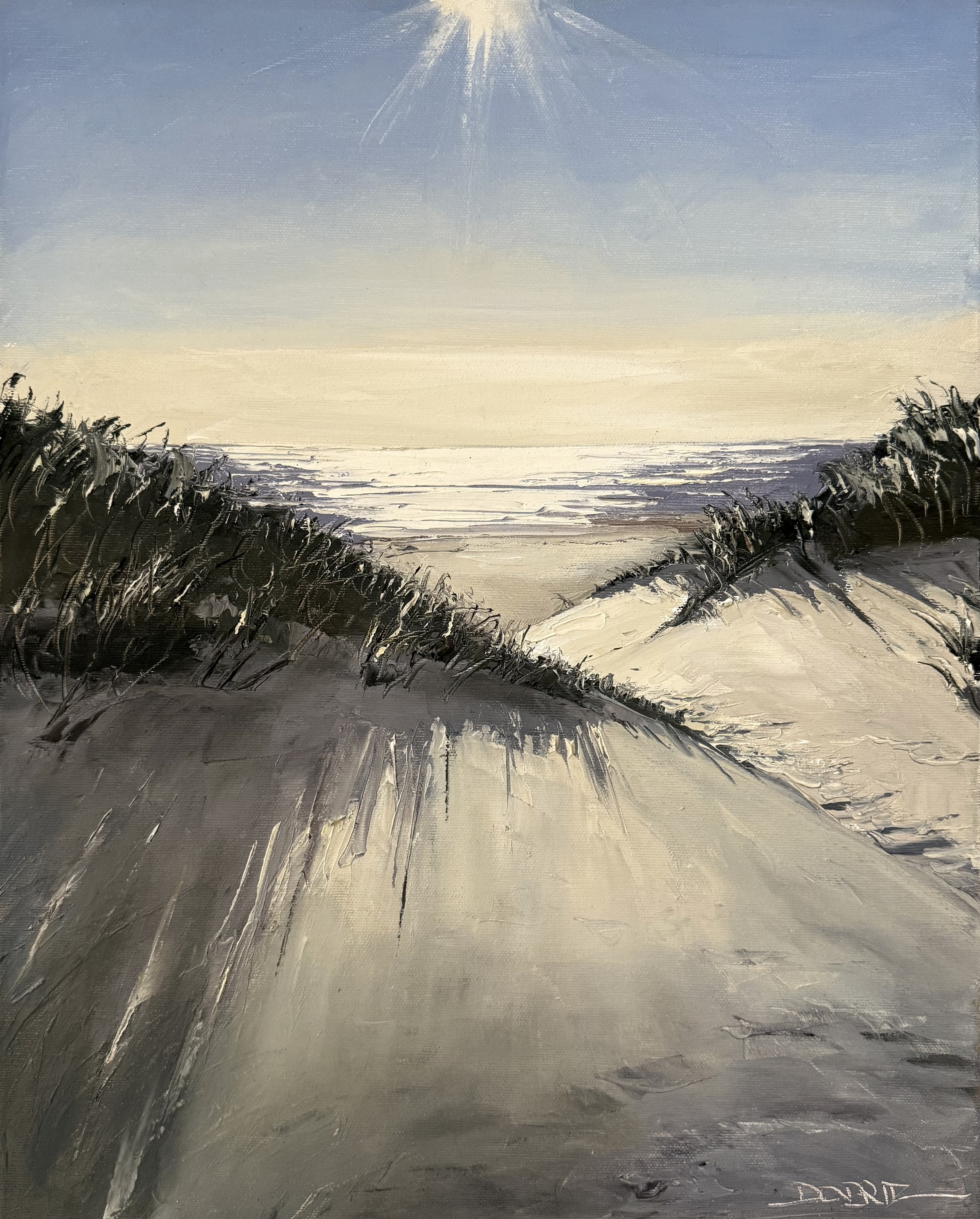 Strandzugang im Gegenlicht