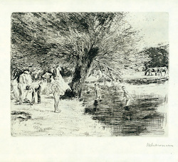 Badende Knaben, Kaltnadelradierung, 1896, 23,7 × 29,3 cm