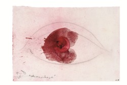 Hemorrhage, Feuergouache und Ruß auf Papier, 1963, 25,3 × 36,4 cm