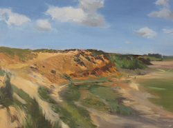 Morsum Kliff, Öl auf Leinwand, 2019, 45 × 60 cm