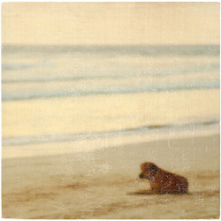 Welch angenehmes Hundeleben, Mischtechnik auf Schichtholz, 2019, 17 × 17 cm