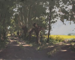 Allee an der Schlei, Öl auf Leinwand, 2014, 40 × 50 cm
