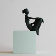 An der Wasserkante IX., Bronze/Holz, 2016, H: 20 cm