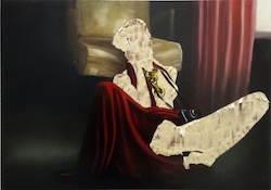 o.T. V./14, Öl auf Schichtholz, 2014, 42 × 60 cm