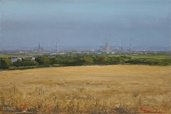 Kornfeld vor Lübeck, Öl auf Leinwand, 40 × 60 cm