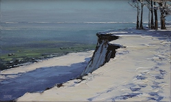 Winter am Steilufer, Öl auf Leinwand, 2015, 30 × 50 cm