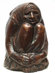Frierende Alte, Bronze, 1937, H: 23,5 cm