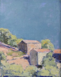 Häuser auf Korsika, Öl auf Leinwand, 2017, 30 × 24 cm