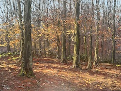 Herbstwald, Öl auf Leinwand, 2021, 30 × 40 cm