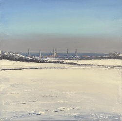 Lübeck im Schnee, Öl auf Leinwand, 2023, 20 × 20 cm
