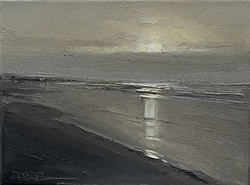 Sonnenuntergang am Meer, Öl auf Leinwand, 2026, 18 &times; 24 cm