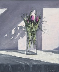 Tulpen im Licht, Öl auf Leinwand, 2026, 60 &times; 50 cm