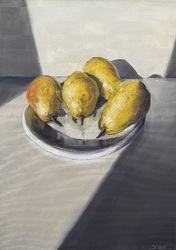 Stillleben mit Birnen, Öl auf Leinwand, 2026, 70 &times; 50 cm