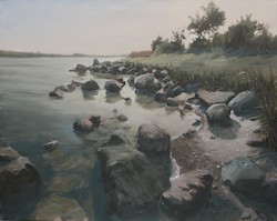Kleiner Strand bei Lindaunis, Öl auf Leinwand, 2013, 80 × 100 cm
