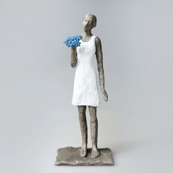 Blaublütig V., Bronze, 2025, H: 17,5 cm