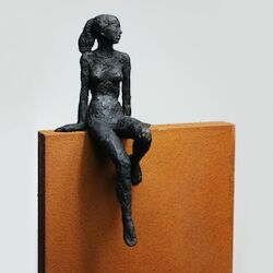 Tafelbild L VIII., Bronze, Rostkubus, 2021, 70,5 × 14,5 × 7 cm