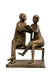 Paar bei der Lektüre, Bronze, 1968/Lebzeitenguß 1978, 30 × 20 × 16 cm