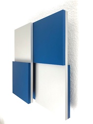 O.T. (blue), Aluminium anodised, 2019, 30 × 30 × 6 cm