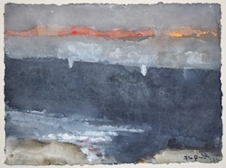Ostsee abends, Gouache, 2012, 28,5 × 38 cm