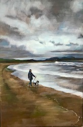 Spaziergang am Meer, Acryl auf Leinwand, 2021, 60 × 40 cm