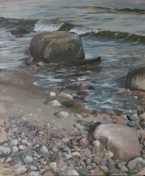 Steinstrand 3, Öl auf Leinwand, 2015, 120 × 100 cm