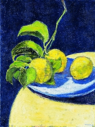 Stillleben mit drei Zitronen, Öl auf Leinwand, 2007, 80 × 60 cm