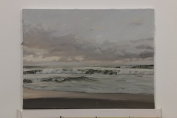 Strand, Creme, Öl auf Leinwand, 2016, 46 × 60 cm