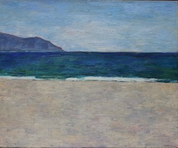 Strand von Arona, morgens, Öl auf Leinwand, 2017, 50 × 60 cm