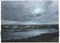 Strand, bewölkt, Öl auf Leinwand, 2016, 130 × 180 cm