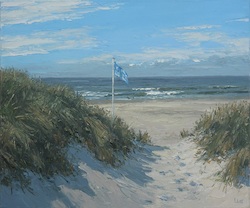 Strandzugang auf Sylt, Öl auf Leinwand, 50 × 60 cm