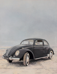 VW Käfer schwarz am Vejers Strand