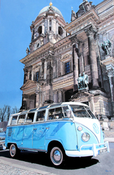 VW T1 Samba Berliner Dom, Öl auf Pappe auf Holz, 2026, 100 &times; 65 cm