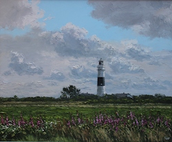 Kampener Leuchtturm, Öl auf Leinwand, 50 × 60 cm