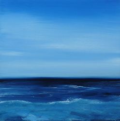 Am Meer Lampedusa 05, Öl, Fotografie, Alu-Dibond, 2015, 20 × 20 cm